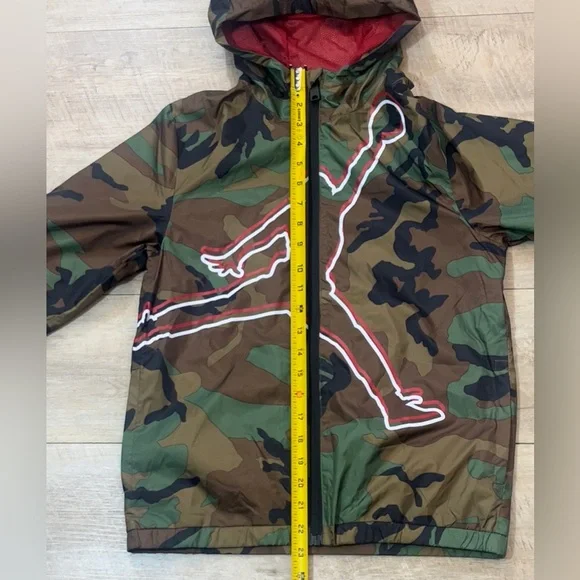 Jordan Kid’s Jumpman Camo Full Zip Hooded Windbreaker Size Medium (10-12) - Picture 6 of 8